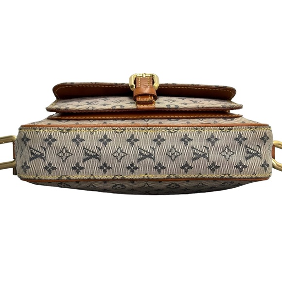 Louis Vuitton Mini Lin Juliet Shoulder Crossbody Bag Monogram Tan Gray Navy - Picture 9 of 17
